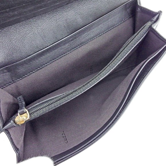 FENDI Long Wallet Pecan Beige Canvas ?~ Leather Authentic Used T9579 - Picture 7 of 8